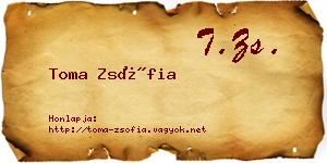 Toma Zsófia névjegykártya